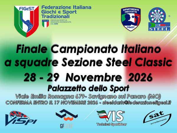 Finale Campionato Italiano a Squadre Sezione Steel Classic 2026
